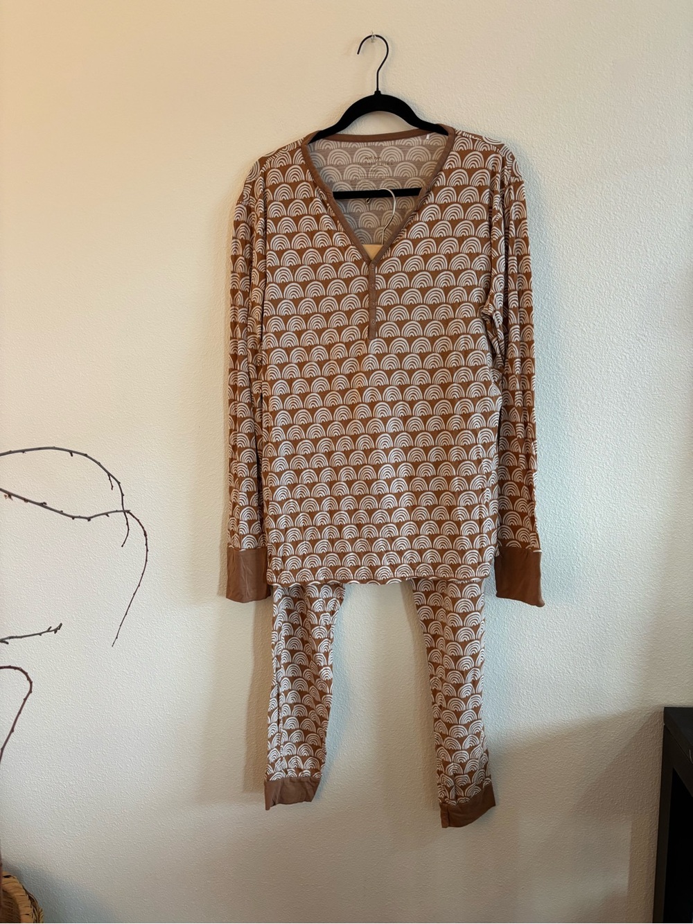 Little Sleepies women's pajama set Rust Rainbows size medium/large